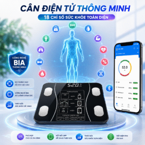 Cân điện tử thông minh - đo 18 chỉ số cơ thể